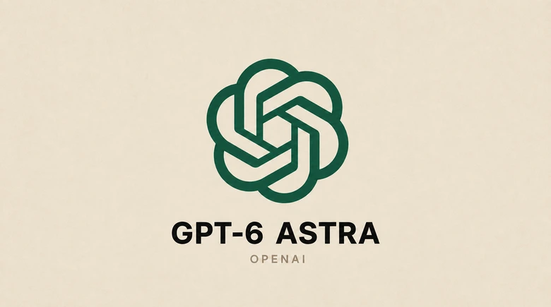 The OpenAI knot mark centred on a cream background, with the words GPT-6 ASTRA beneath it and OPENAI below that